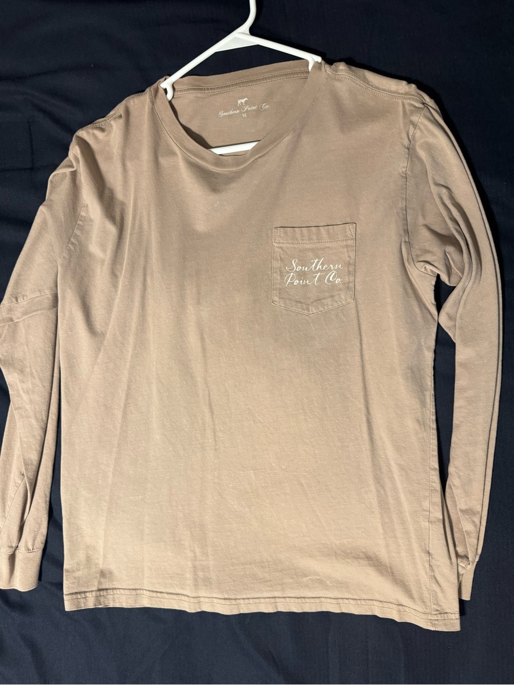 Southern Point Co. Men's Long Sleeve Pocket Tee — Tan
